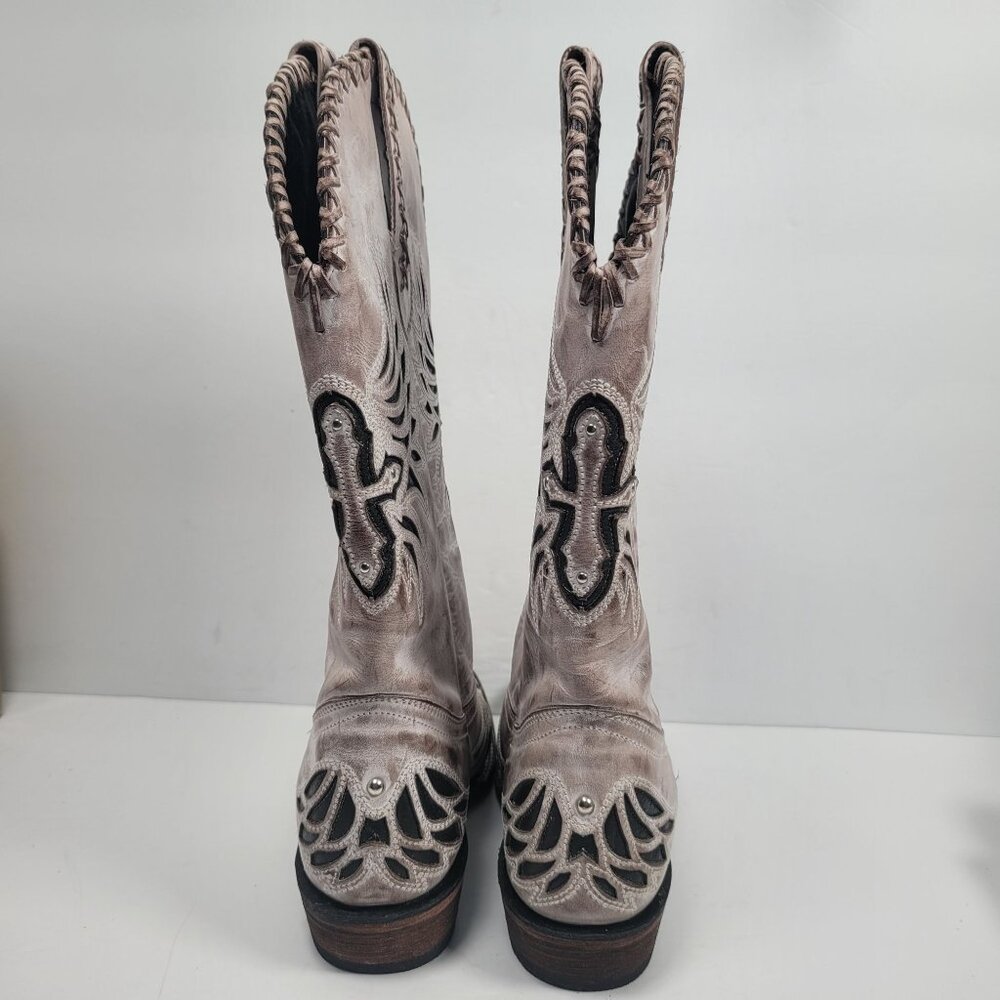 J.B. Dillon Women's Brown Western Cowgirl Boots US Size 8B - Picture 4 of 12